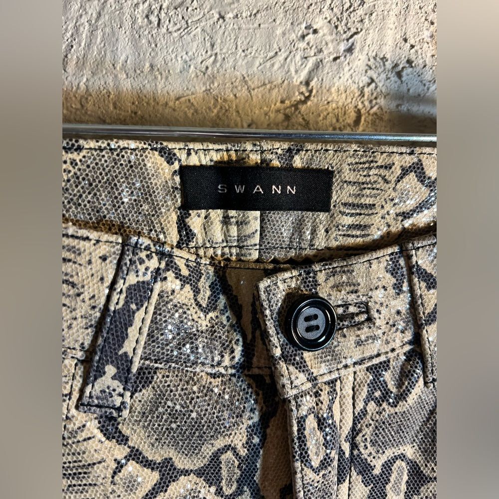 Leather Pants: Genuine Leather, Python Print, Bla… - image 2